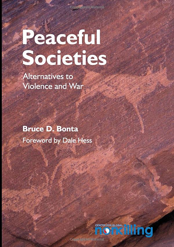 cover of Peaceful Societies, featuring an image of San rock art